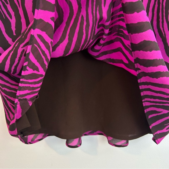 Vintage Express Pink Zebra Flowy Knee-Length Animal Print Skirt Size 9/10 MED - Picture 7 of 11